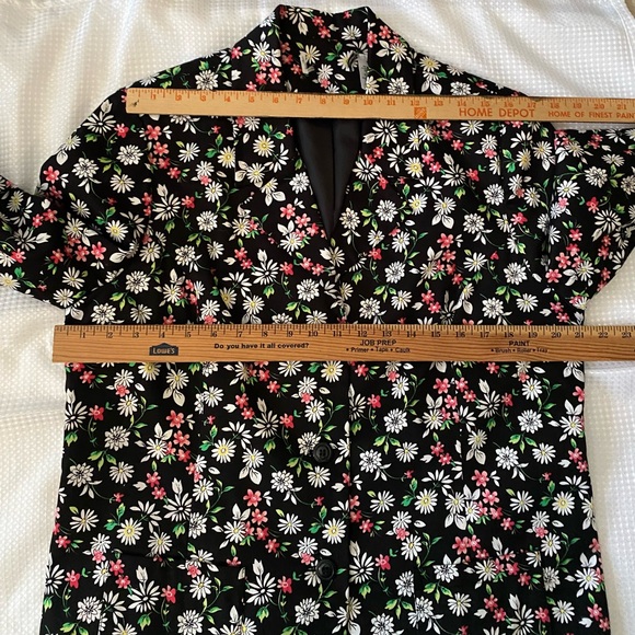 Alfred Dunner Blazer Spring Size 14 ditsy Floral Jacket Black - Picture 4 of 15